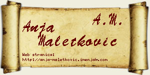 Anja Maletković vizit kartica